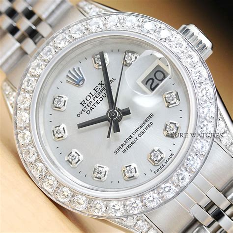 classic white gold rolex with diamonds